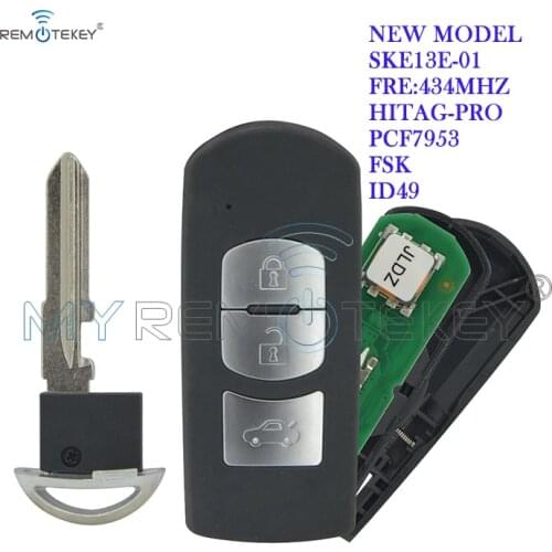 Remtekey 3 button 434Mhz New model SKE13E-01 Smart key for Mazda 3 6 2014 2015 2016 2017