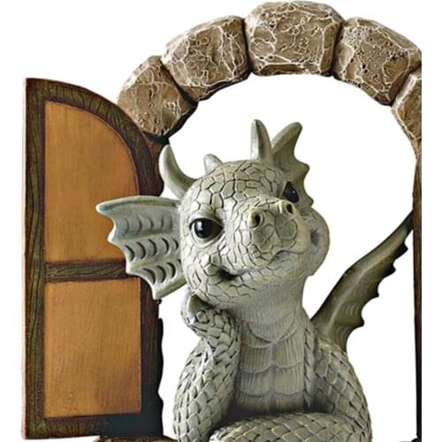 Resin Dragon Statues Outdoor Art Decor Outdoor Fall Winter Porch Ornaments