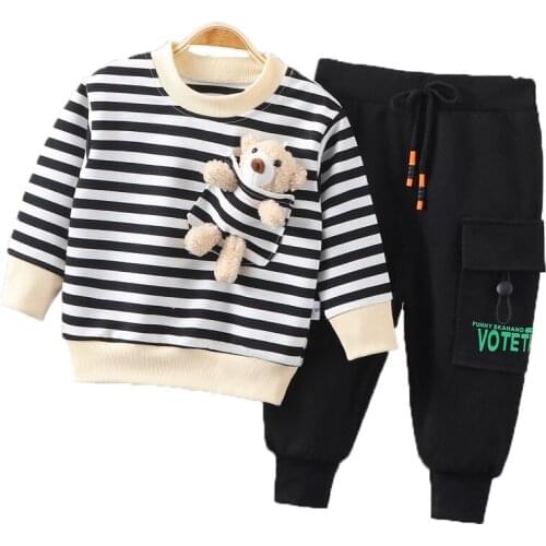 Boys Clothing Sets Fashion Children Clothing Kids Tracksuit Outfits Girls Cartoons Bear Sweatshirt And Pants Baby Clothes Set