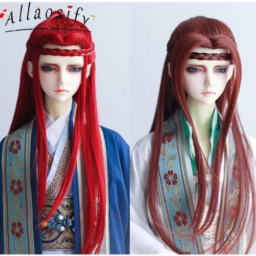 Allaosify Uncle 1/3 3 Small Head BJD Wig Beauty Tip Attacked CP Antique Costume Hair