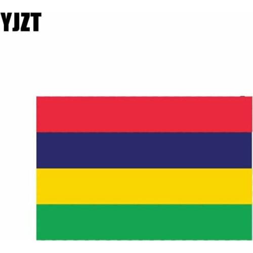 YJZT 11.5CM*7.4CM Car Styling Mauritius Flag Decal Motorcycle Helmet Car Sticker 6-1117