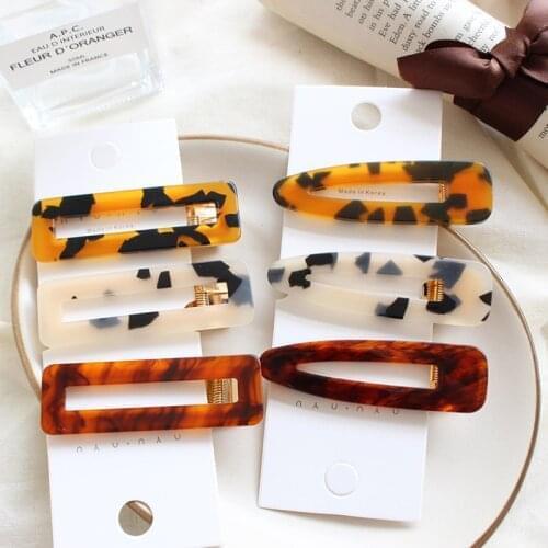 2019 Fashion Geometric leopard clip Accessories For Women Girls Hairgrip Hair Clamp Hairclip Headwear