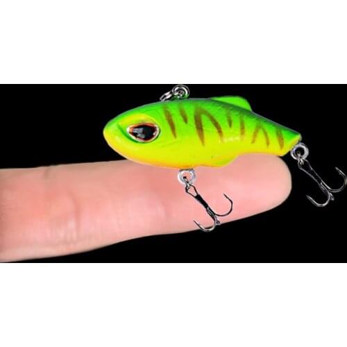 1pcs 3.5cm 5g Hard VIB Lures Fishing Minnow Bait Treble Hooks Sinking Crankbait Wobblers Fishing Tackle 3DEyes