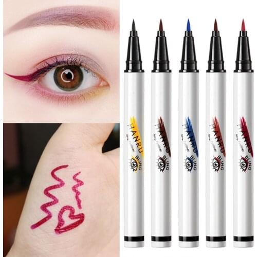 1Pcs Colorful Neon White Matte Liquid Eyeliner Pencil Waterproof Makeup Liquid Eye Liner Blue Brown Black Eyes Cosmetics Pen
