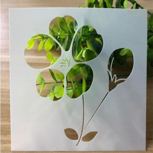 1pc Stencils Flower Handmade DIY Stencils Painting Template Card Doodle Hollow Template Art Handwritten Newspaper
