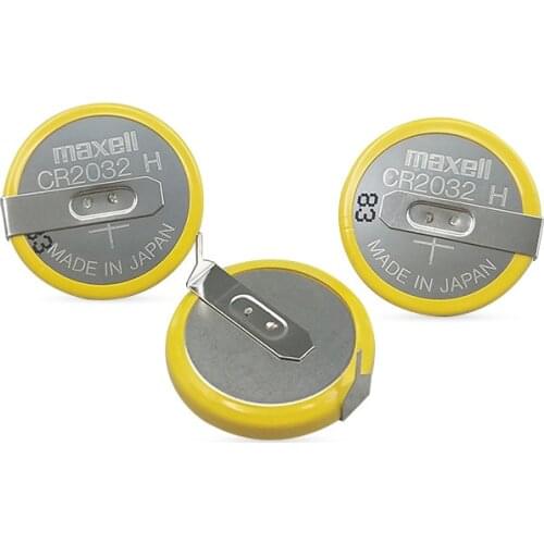 10pcs/lot Maxell CR2032H 3V Button Battery Computer Motherboard Batteries Cell with horizontal welding feet CR2032 H