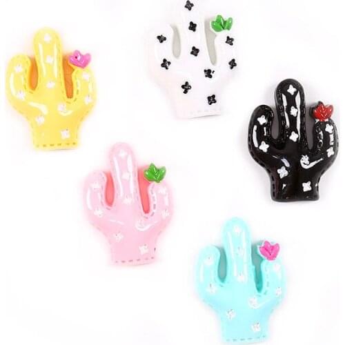 100pcs/lot 30X20mm Kawaii Resin Cactus Cabochon Flatback For Mobile Scrapbooking Craft Home DIY Decoration Favor