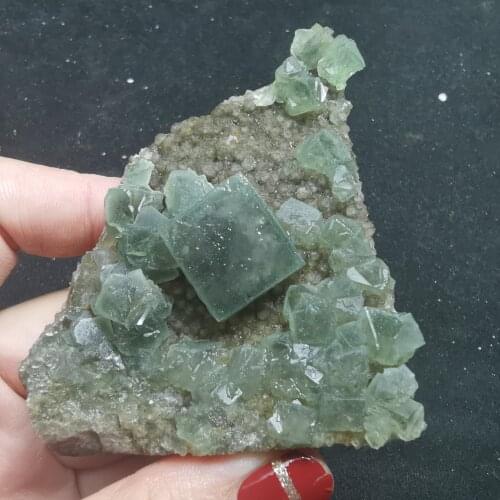 108.5gNatural rare green fluorite cluster mineral specimen healing energy CRYSTAL QUARTZ GEM home decoration collection ornament