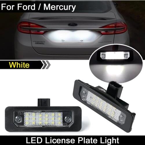 2Pcs For Ford Flex Taurus Mustang Fusion Fusion For Mercury sable milan White LED License Plate Light Number Plate Lamp