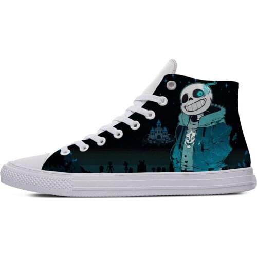 2021 Game Cartoon Undertale Sans Fashion Funny Casual Cloth Shoes High Top Lightweight Breathable 3D Print Men women Sneaker
