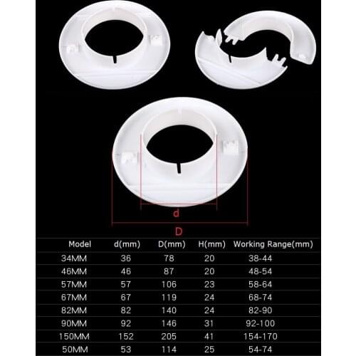 4Pcs/Lot Detachable Adjustable Plastic Air Conditioning Wall Hole Cover decorative grommet flange White