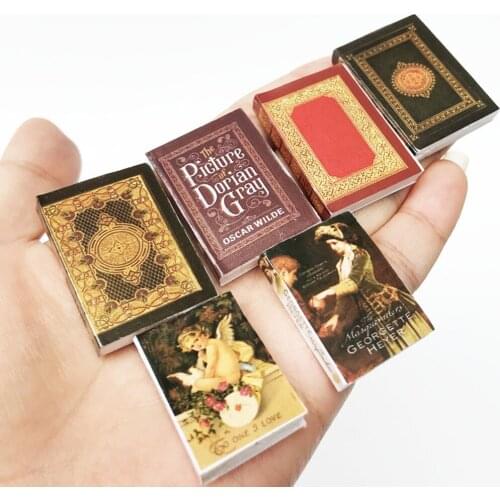 6Pieces 1/12 Dollhouse Miniature Mini Books Creative Furniture Life Scene