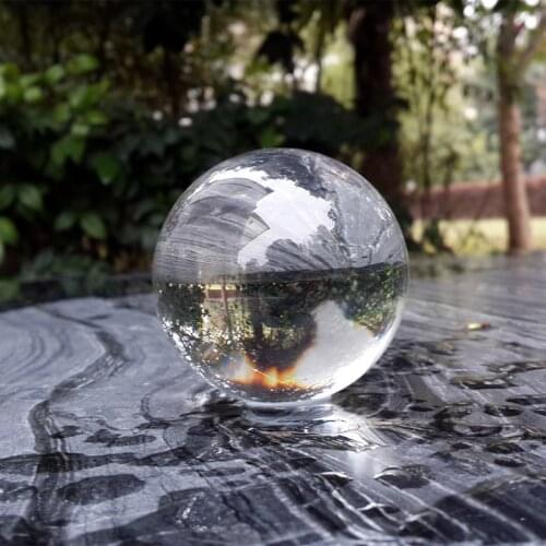 80mm Rare Clear Asian Quartz feng shui ball Crystal glass Ball Sphere Fashion Table Decor Good Luck Ball