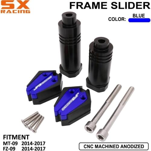 Motorcycle Aluminum Frame Crash Pad Slider Falling Cover Protector Guard For YAMAHA MT09 MT-09 FZ09 FZ-09 2014-2017