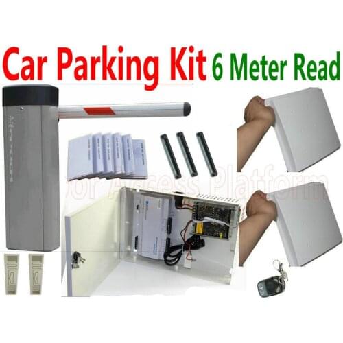 Grey Color Car Barrier gate Car Entrance+Exit Automatic 0- 6 meter Card reading distance UHF RFID Card+ABS tag+Windows Stickers