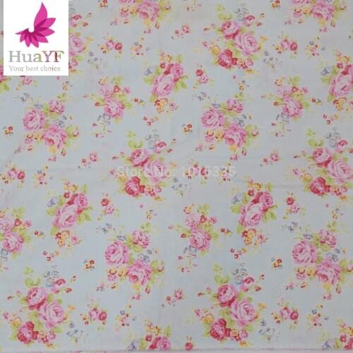Free shipping Floral Print Twill Cotton Fabric For DIY Quilting Sewing Of Baby&Children/Sheet,Pillow,Cushion,Curtain Material