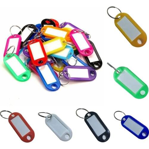30 PCS Plastic Custom Split Ring ID Key Tags Labels Key Chains Key Rings Numbered Name Baggage Luggage Tags
