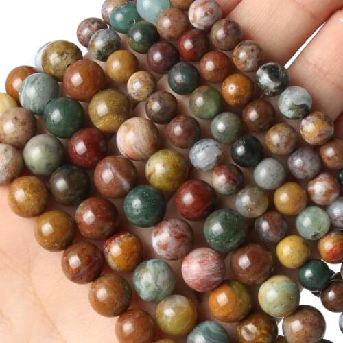 Natural Matte Stone Frosted Marine Agates Beads Round Loose Spacer Beads For Jewelry Making DIY Bracelets Accessories 6 8 10mm