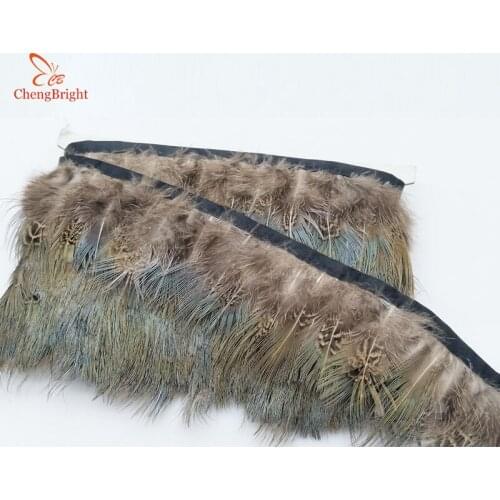 ChengBright Wholesale High Quality 10 Yards Natural Pheasant Feather Ribbon Feathers Trim Fringe Clothing Accessories Wedding H