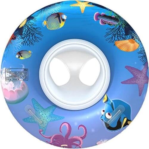 Kids Baby Swimming Ring Durable Inflatable Waist Float Swim Circle Double Handle Leak-Proof Train Water Toy Pool Accessories