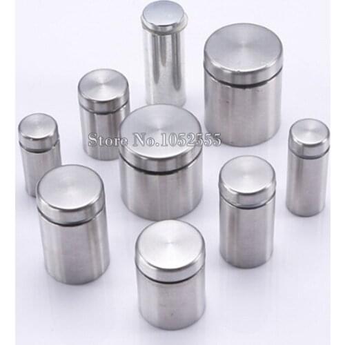 DHL Shipping 200PCS Stainless Steel Hollow Advertisement Nails Screws Bolts and Nuts Kit Glass Standoff Pins Brushed Finished