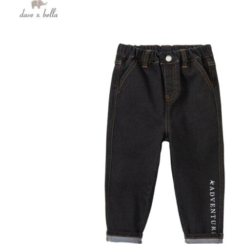DKY18598 dave bella autumn 5Y-13Y kids boys fashion print pockets pants children boutique casual full-length pants