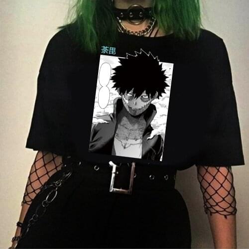 Harajuku T-Shirt Men Anime T Shirt My Hero Academia Dabi Anime Tops Short Sleeve Tees