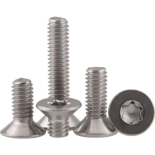 GB2673 304 Stainless Steel Countersunk Six-Lobe Screw Plum Head Anti-theft Screw M2-M4 100Pcs