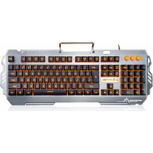Metal Membrane Gaming Keyboard Backlight Notebook Computer Touch Keyboard Lol CF Black Orange Light Single Keyboard