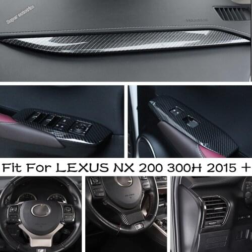 Lapetus Matte Interior Kit Fit For LEXUS NX 200T 300T 2015 - 2019 Car Steering Wheel Button Frame Decoration Cover Trim