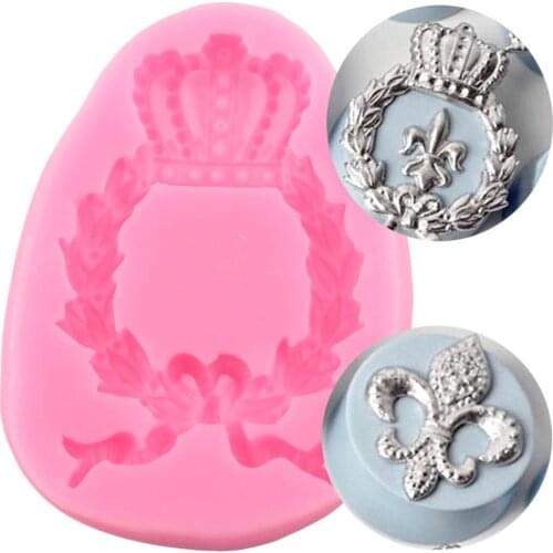 Crown Silicone Molds Flower Garland Cupcake Topper Fondant Cake Decorating Tools DIY Baking Candy Clay Chocolate Gumpaste Moulds
