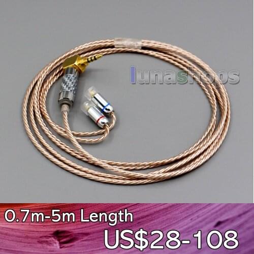 LN006373 Hi-Res Silver Plated XLR 3.5mm 2.5mm 4.4mm Earphone Cable For Sennheiser IE8 IE8i IE80 IE80s Metal Pin