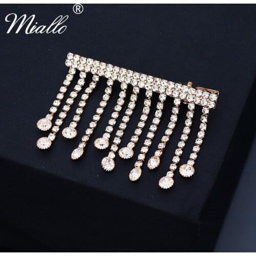 Miallo Fashion Bridal Wedding Hair Accessories Rhinestone Hair Clips for Women Gold Color Hair Pins Bride Headpiece Jewelry Gift