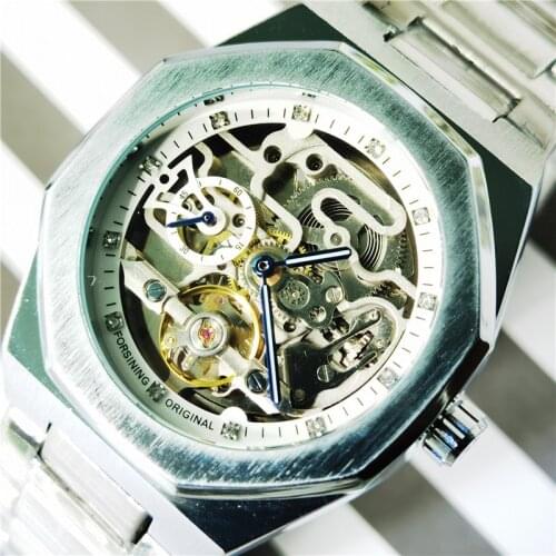 Fashion 2020 New Navy Transparent Automatic Mechanical Watch Mens Punk Sport Wristwatch Top Luxury Brand New FORSINING Clock Man