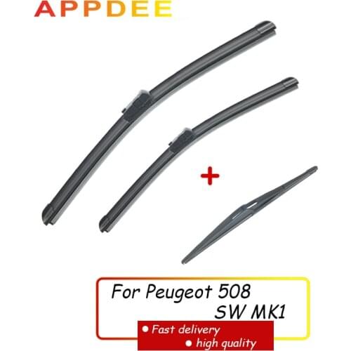 APPDEE Wiper Front Rear Wiper Blades Set For Peugeot 508 SW MK1 2010 - 2018 2017 2016 2015 Windshield Windscreen 26"26"12"