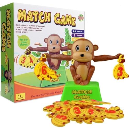 Math Match Game Board Toys Monkey Puppy Balancing Scale Number Balance Games Montessori Baby Learning Toy Animal Action Figures