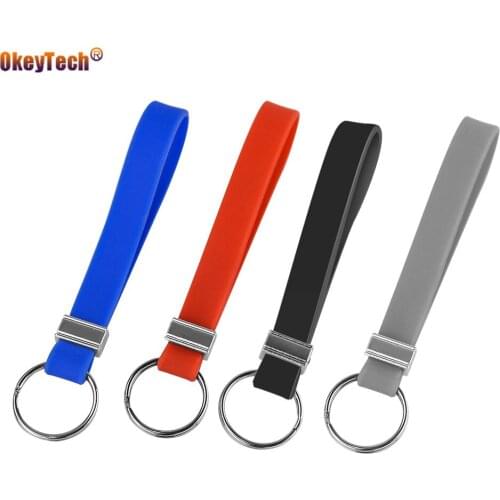 OkeyTech New Styling Red/Blue/Gray/Black Silicone Car Key Ring Keychain Car Key Decoration