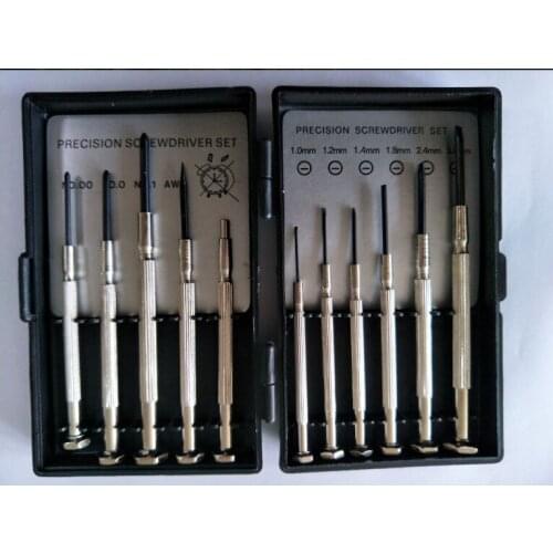 11 boxed screwdrivers, screwdriver set, precision screwdriver for watch repair, watch repair tool, knife with magnet