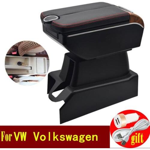 For VW Volkswagen CC Passat B5 armrest box Double doors open 7USB Centre Console Storage Box Arm Rest