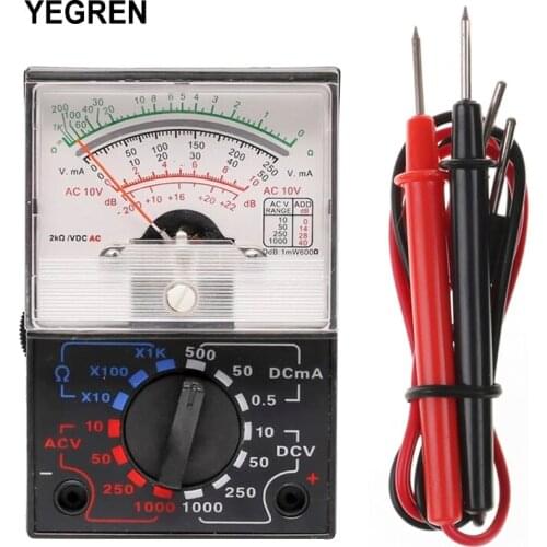 Portable Pointer Type Electric Analog Multimeter DC/AC Voltage Measurement DC Current Tester OHM Multitester for Student Study