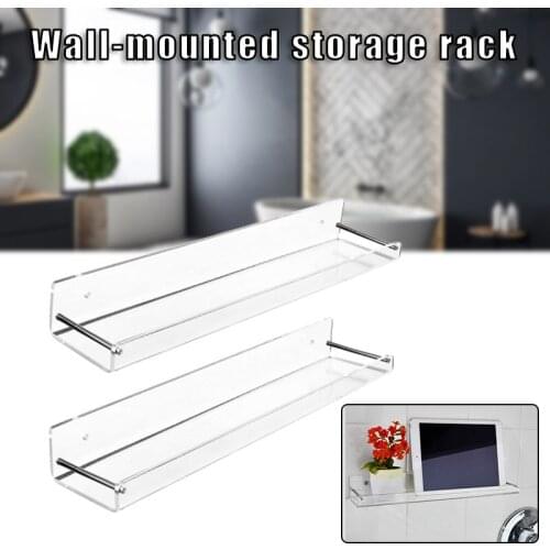 Transparent Acrylic Floating Shelves Multipurpose Wall Mounted Storage Rack for Bathroom Bedroom Office NW