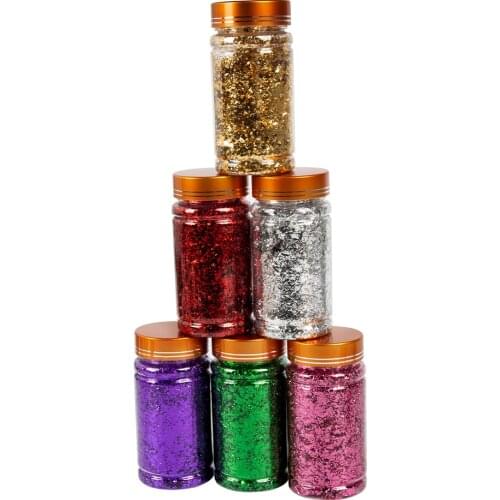 Multicolor Imitation Gold Leaf Flakes For Arts Crafts Decoration Silver Copper Gold Foil Fragments Gold Flakes Crafts 3g/bottle