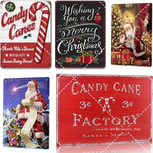 Christmas Decor Tin Signs Farmhouse Decorative Vintage Wall Poster Decorations - Wishing Your A Merry Christmas Plaque 8x12 Inch