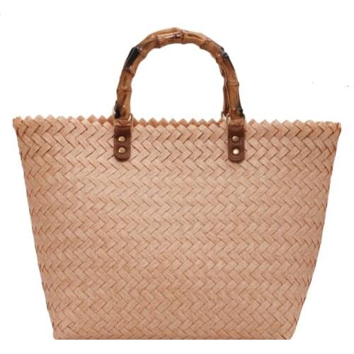Pink Sugao New Vegan PU Leather Hobo Bag Handmade Woven Casual Female Handbag Big Capacity Zipper Women Shoulder Bags