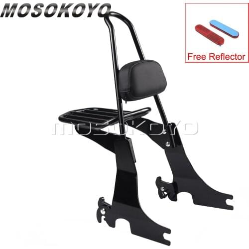 Detachable Sissy Bar Luggage Rack Passenger Backrest Pad for Harley Sportster 883 1200 XL Custom Sport XL883R 94-03