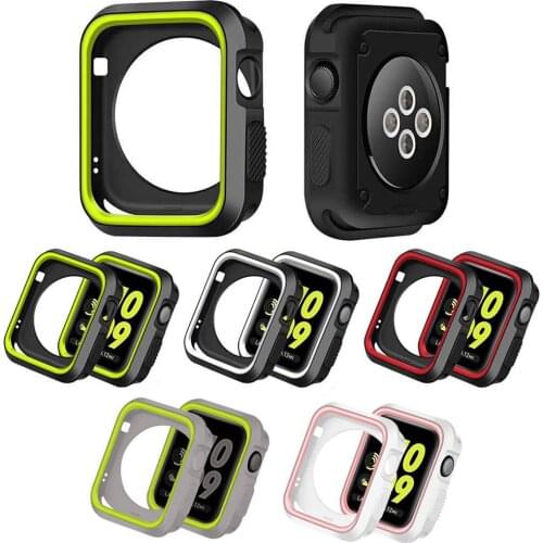 Silicone cover For Apple Watch 5 case 44mm 40mm iWatch case 42mm/38mm Protector Bumper Apple watch series 3 4 2 Accessories 44