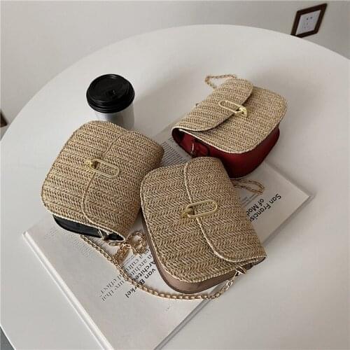 Handmade Straw Shoulder Bag Womens Woven Rattan Bag Summer Messenger Bag Beach Lady Travel Purses Bag Bolsa