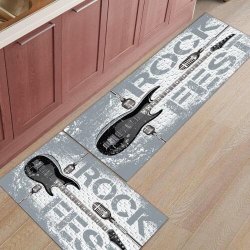 Modern Anti-slip Kitchen Mat Rock Guitar Music Home Entrance Doormat Balcony Living Room Carpet