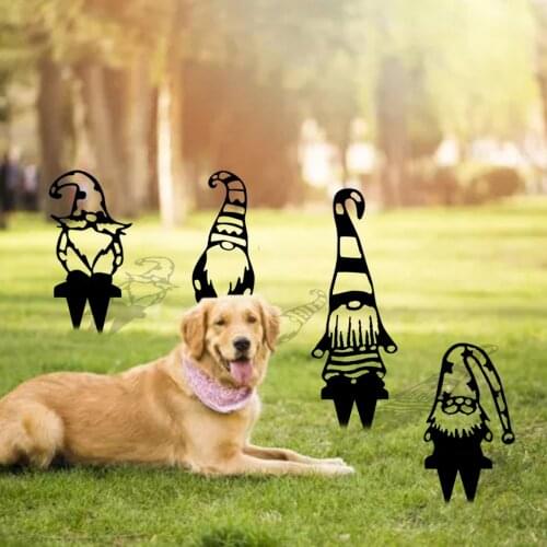 Steel Branch Gnomes Decoration Metal Tree Art Metal Gnomes Garden Steel Silver Decorative Signs Winter Outdoor Garden Ornaments