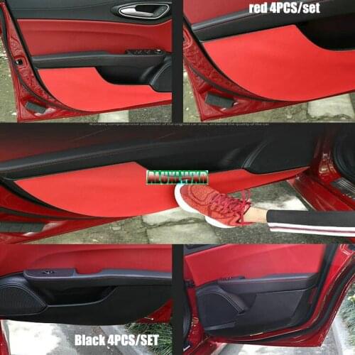 Car-styling Microfiber Leather Door Plank Protective Anti Kick Film Sticker Fit for Alfa Romeo Giulia 2017 2018 Car Accessories